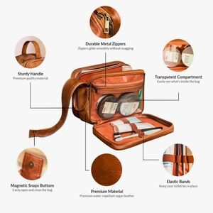 Premium Vegan Leather Travel Bag - Brown